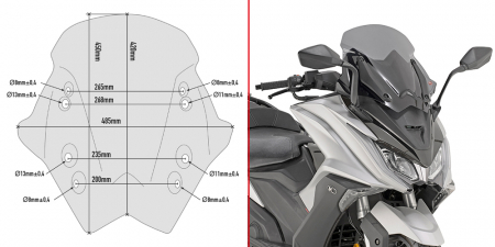 Model Moto - Parbriz KYMCO AK 550 (17 - 22)        