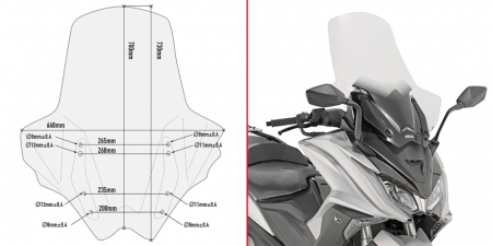 Model Moto - Parbriz KYMCO AK 550 (17 - 22)        