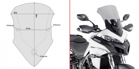 DUCATI - Parbriz DUCATI Multistrada 950 (17 - 18) Multistrada Enduro 1260 (19 - 21) Multistrada 1200 (15 - 18) Multistrada 1260 (18 - 20) Multistrada 950 S (19 - 21)    