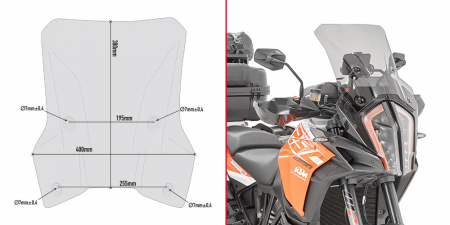 Model Moto - Parbriz KTM 1290 Super Adventure R (17 - 20) 1290 Super Adventure S (17 - 20)       