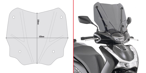 SH Mode 125 (21) - Parbriz HONDA SH 125-150 (20 - 25) SH 350 (21 - 25)       