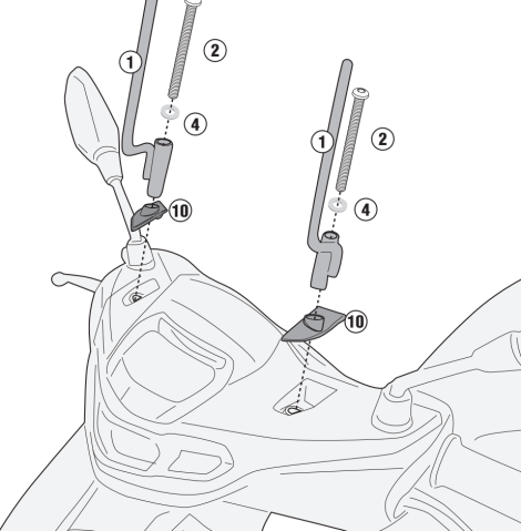 Model Moto - Kit montaj parbriz PIAGGIO Liberty 50-125-150 (25 - 26)