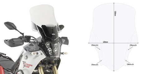 Model Moto - Parbriz YAMAHA Tenere 700 (19 - 20) TENERE 700 (19 - 24)
