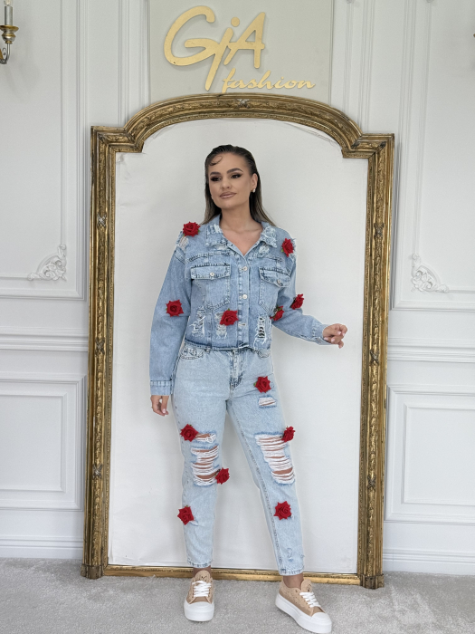 Compleu Denim Red Roses [6]