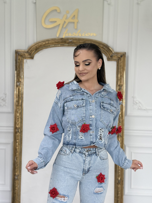 Compleu Denim Red Roses [2]