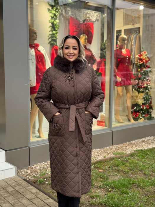 Geaca cu Blana Naturala Issaia Brown [4]