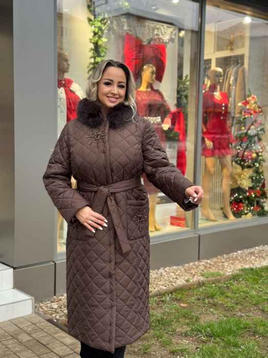 Geaca cu Blana Naturala Issaia Brown [3]