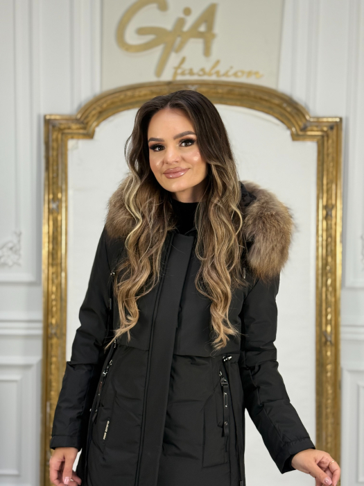 Geaca cu Blana Naturala Radelli Black [4]