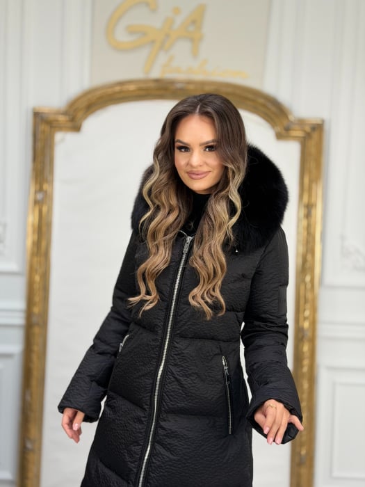 Geaca cu Blana Naturala Zellia Black [2]