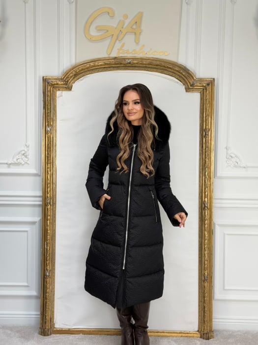 Geaca cu Blana Naturala Zellia Black [5]