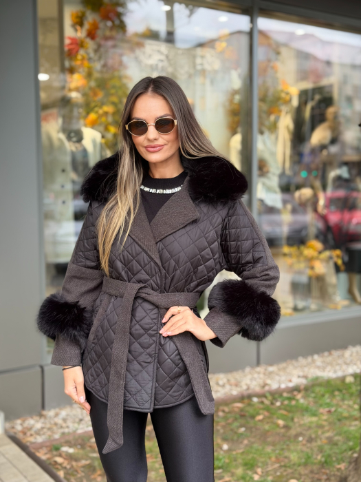 Palton cu Blana Ecologica Zerilla Black [3]