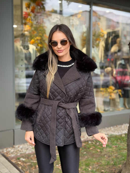 Palton cu Blana Ecologica Zerilla Black [1]
