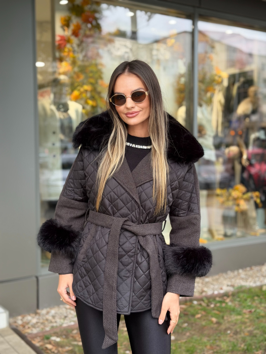 Palton cu Blana Ecologica Zerilla Black [5]