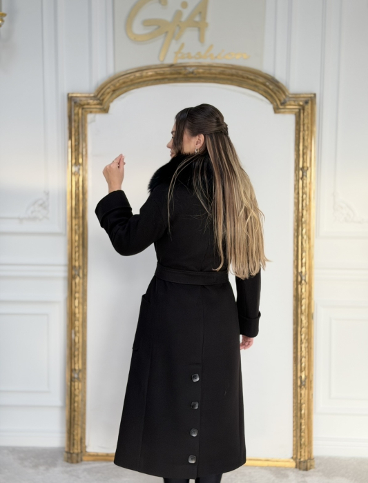 Palton cu Blana Naturala Adenella Black [9]