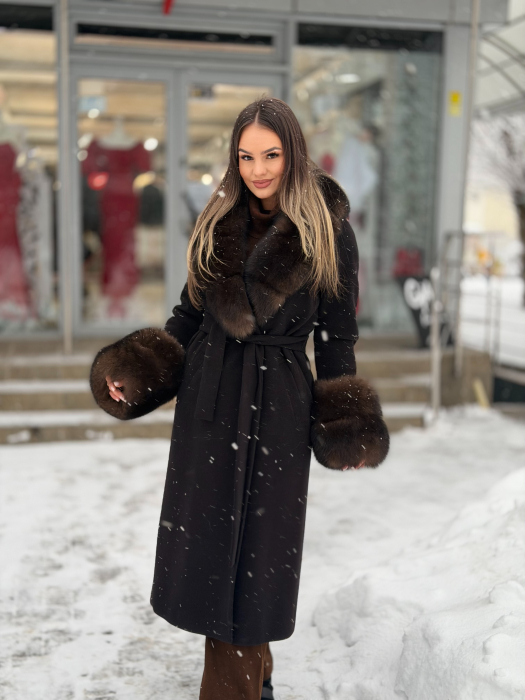 Palton cu Blana Naturala Azella [2]