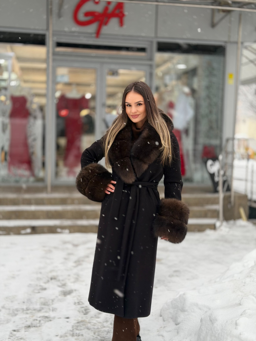 Palton cu Blana Naturala Azella [4]