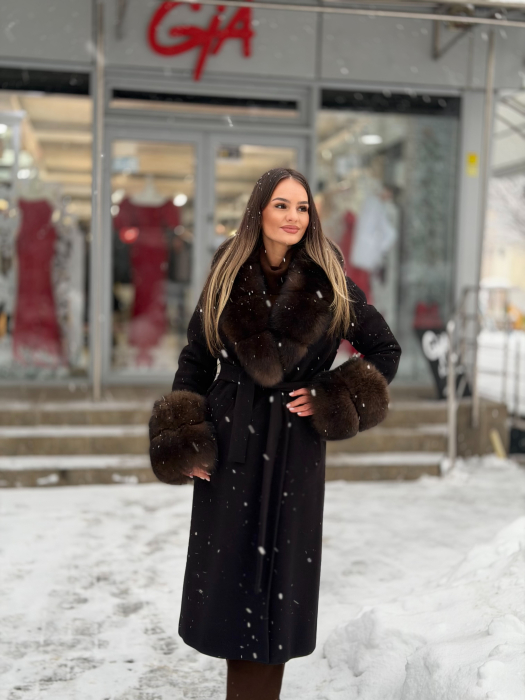 Palton cu Blana Naturala Azella [3]