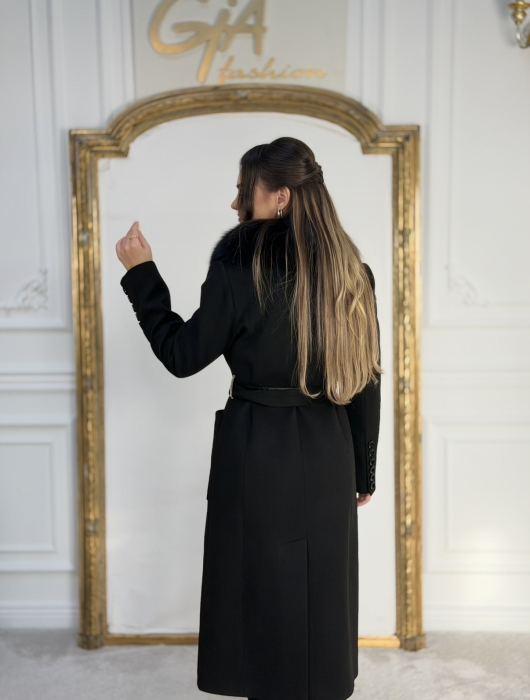 Palton cu Blana Naturala Emella Black [11]