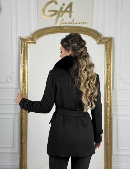 Palton cu Blana Naturala Evellia [5]