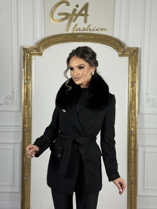 Palton cu Blana Naturala Evellia [2]