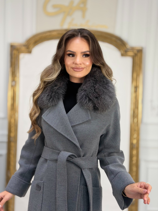 Palton cu Blana Naturala Evellin [4]