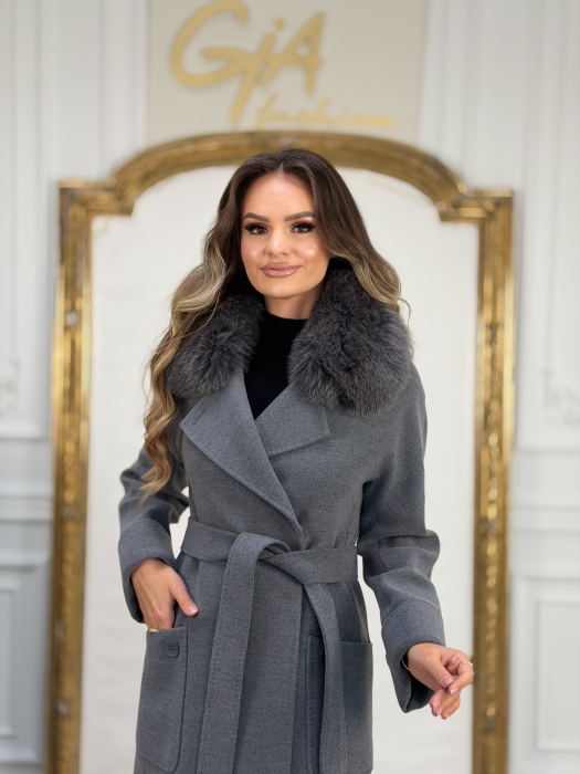 Palton cu Blana Naturala Evellin [2]