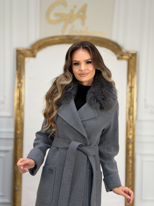 Palton cu Blana Naturala Evellin [6]