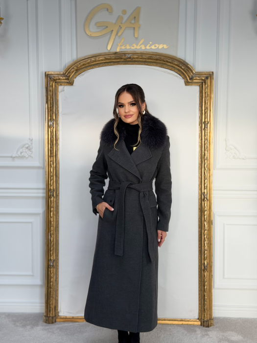 Palton cu Blana Naturala Tellia [3]