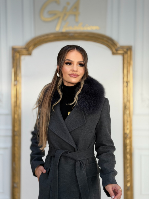 Palton cu Blana Naturala Tellia [2]