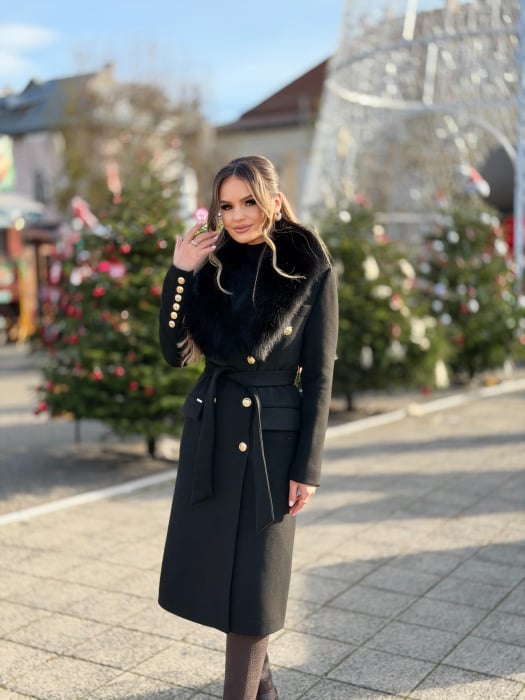 Palton cu Blana Naturala Vellea [2]