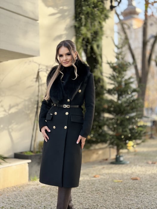 Palton cu Blana Naturala Vellea [8]