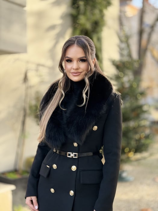 Palton cu Blana Naturala Vellea [7]