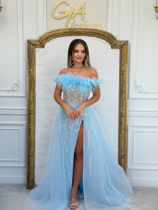 Rochie Ademia Babyblue cu Trena Detașabilă [8]