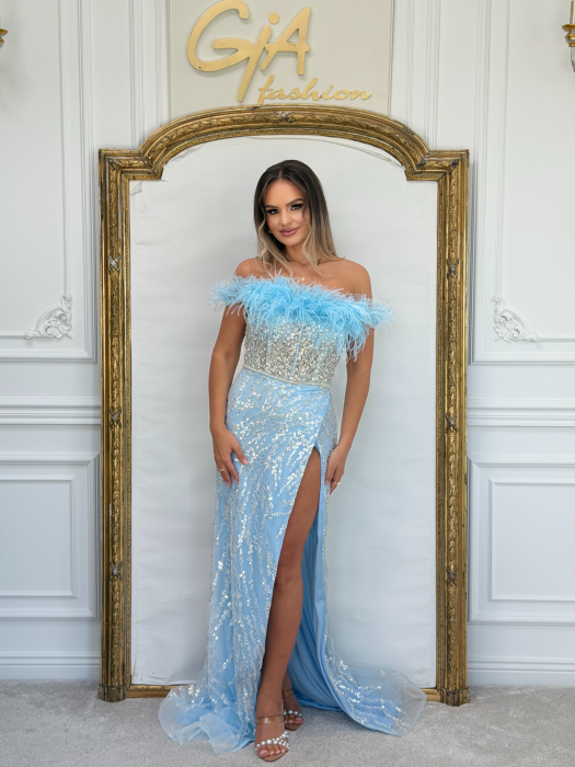 Rochie Ademia Babyblue cu Trena Detașabilă [11]