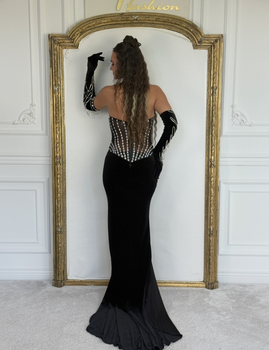 Rochie Adissa Catifea Black [6]