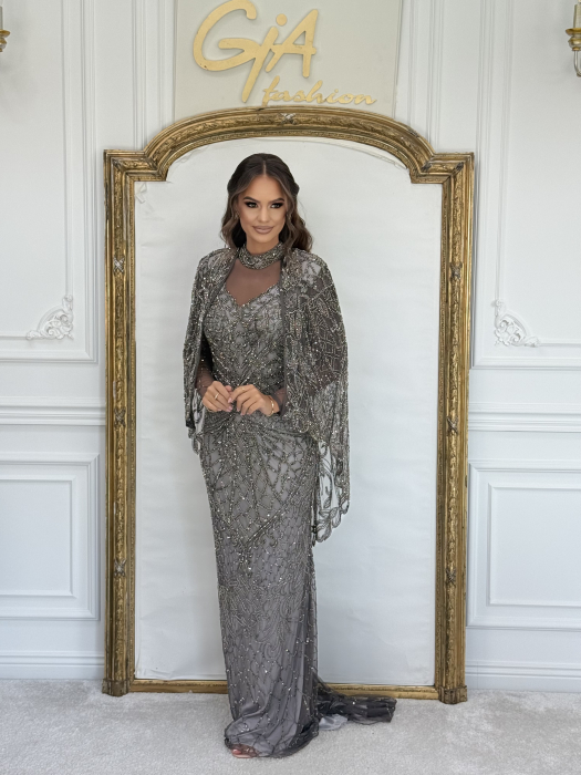 Rochie Carine cu capa detasabila Grey [7]