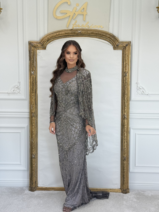 Rochie Carine cu capa detasabila Grey [4]