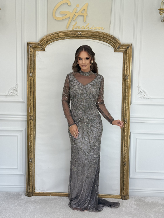 Rochie Carine cu capa detasabila Grey [8]