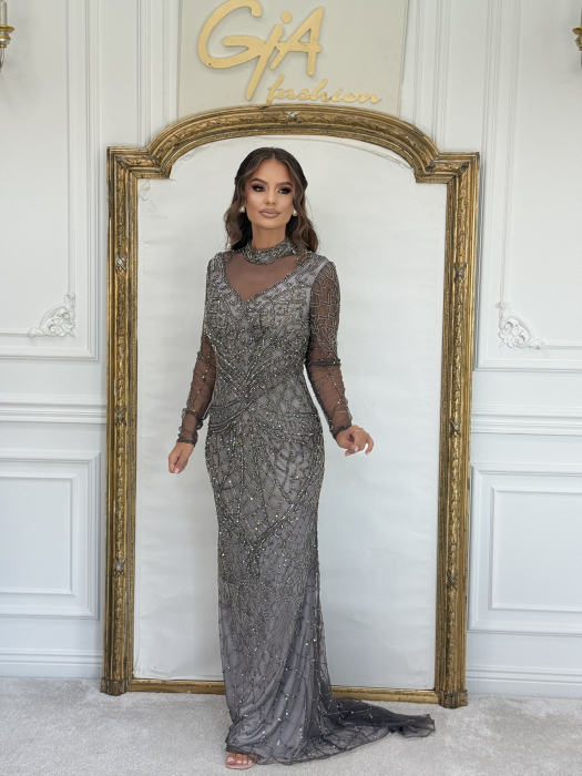 Rochie Carine cu capa detasabila Grey [3]