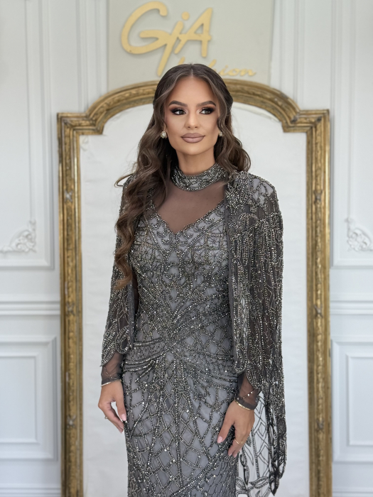 Rochie Carine cu capa detasabila Grey [5]