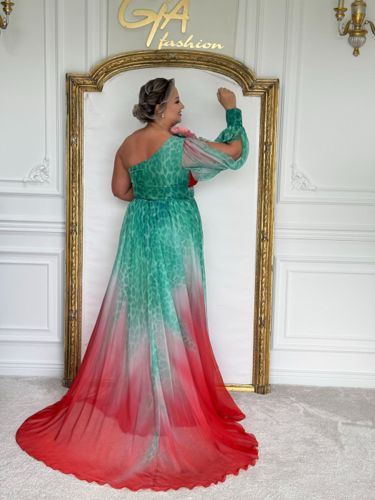 Rochie Celannia GREEN RED [12]