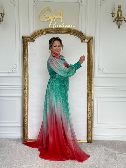 Rochie Celannia GREEN RED [11]