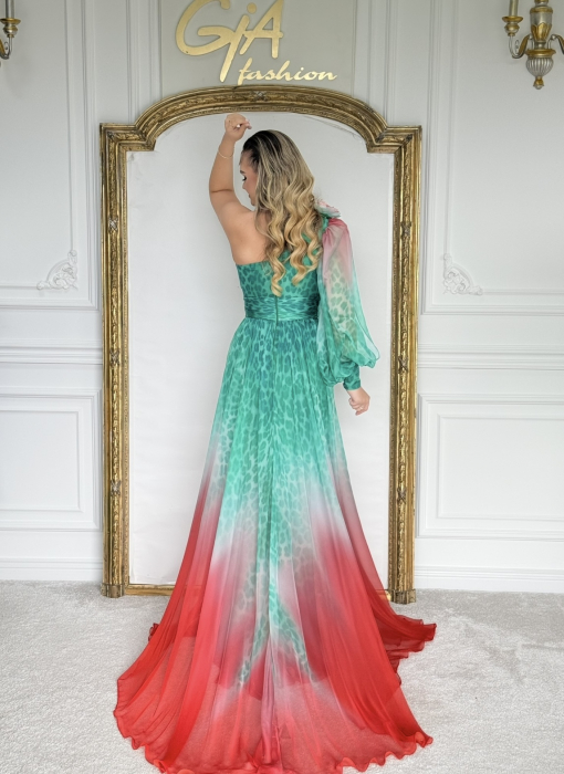 Rochie Celannia GREEN RED [8]