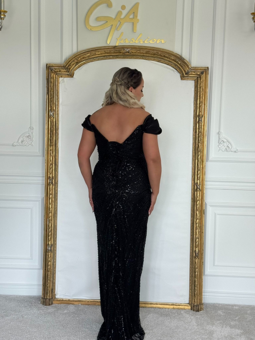 Rochie cu Trena Detasabila Corissa BLACK [5]