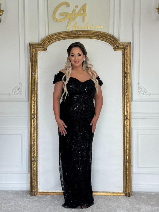 Rochie cu Trena Detasabila Corissa BLACK [6]