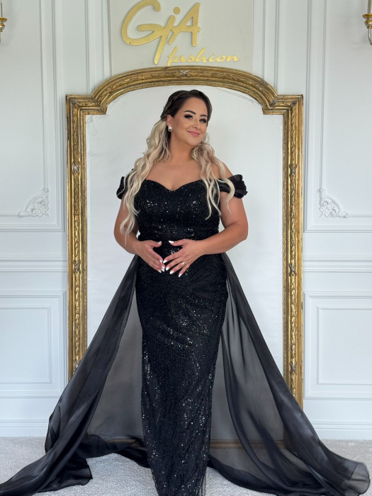 Rochie cu Trena Detasabila Corissa BLACK [1]