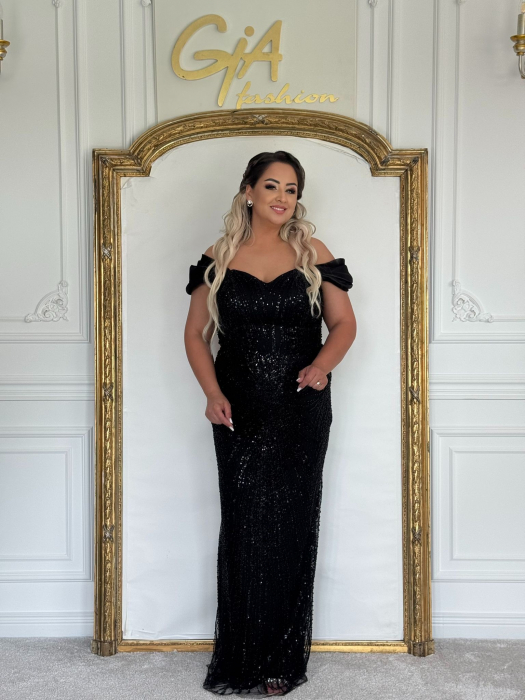Rochie cu Trena Detasabila Corissa BLACK [7]
