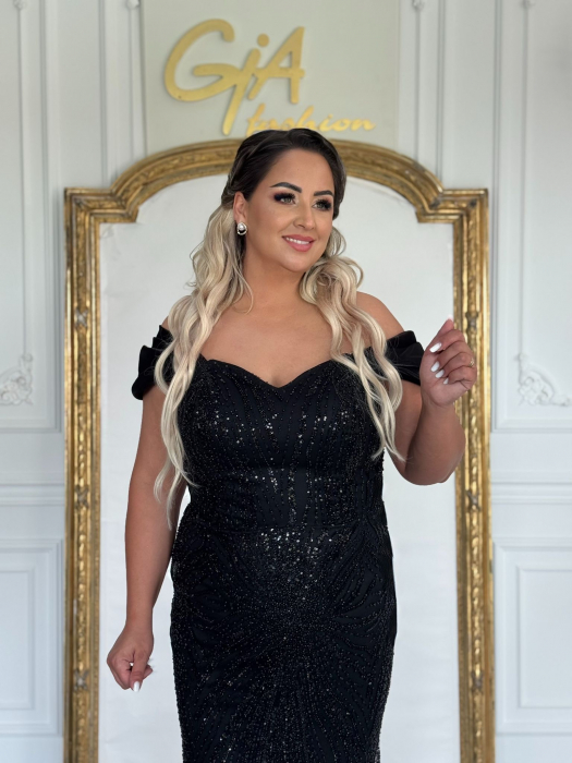 Rochie cu Trena Detasabila Corissa BLACK [3]