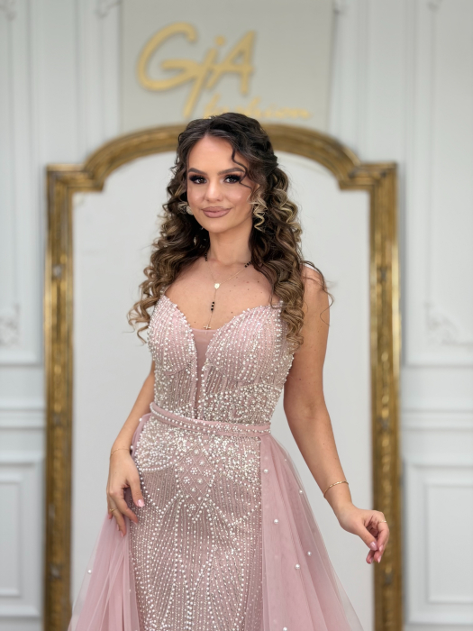 Rochie cu Trena Detasabila Zevia Pink [6]