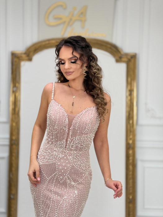 Rochie cu Trena Detasabila Zevia Pink [10]